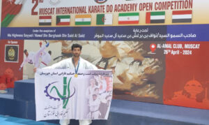 علی حزباوی قهرمان مسابقات کاراته بین‌المللی جام عمان شد